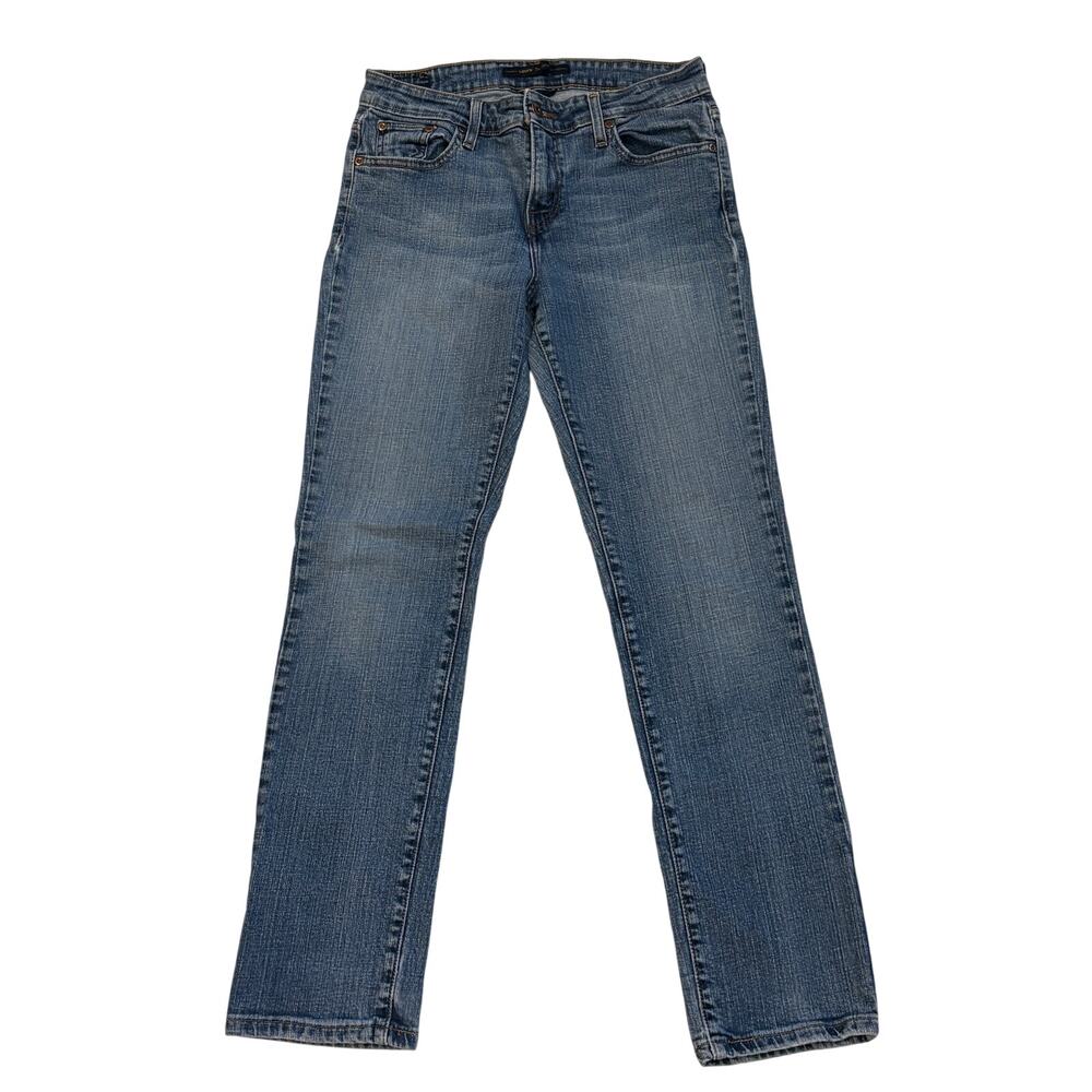 Levis Jeans Womens Sz 8 M Blue Mid Rise Skinny Stretch Denim Distressed Casual